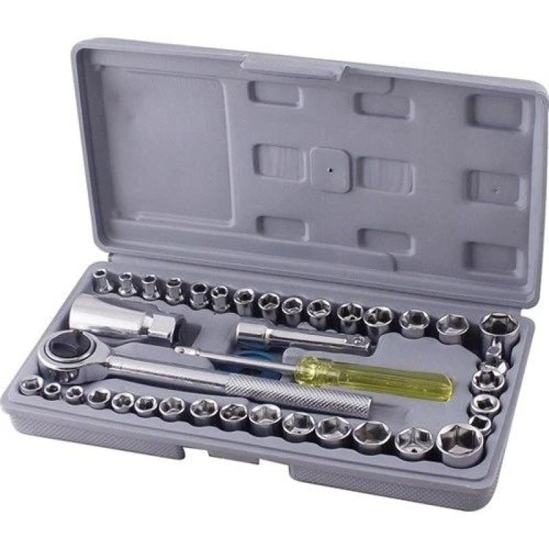Aiwa 40 Piece Toolkit Tool kit Combination Socket Ratchet Wrench Set Tool Kit Toolkit Goti Set Ring Spanner Pana Set Screw Driver Bit Set Hand Toolkit T