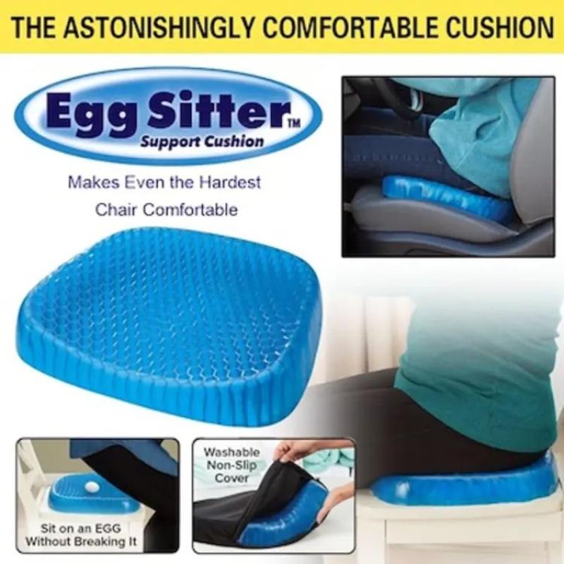Egg Sitter Comfortable Orthopedic Chair Seat Gel Seat Cushion Double Thick Egg Gel Cushion for Pressure Pain Relief Breathable Cushion Chair Pads for Car Seat Office Chair For Pressure Relief