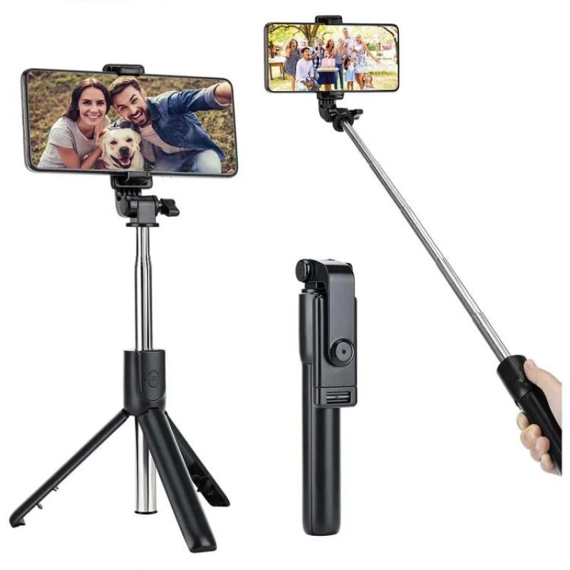 Best 3IN1 Wireless Selfie Stick R1 WITHOUT LIGHT R1S WITH LIGHT Tripod Stand and Bluetooth Shutter for Tiktok youtube Vlogging Photography Traveling-copy