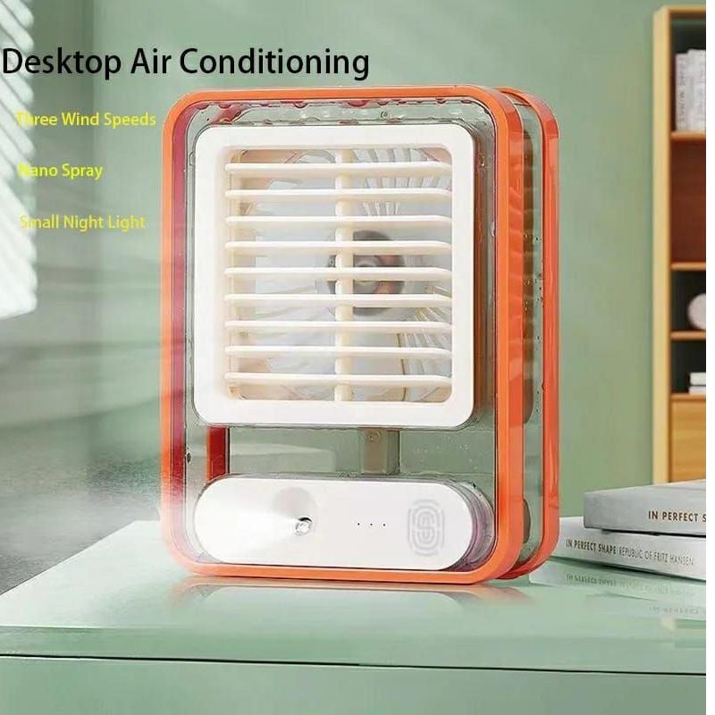 Type C Rechargeable Portable Desktop Air Conditioner  With 3 Speed Spray Humidifier Purifier mini Fan