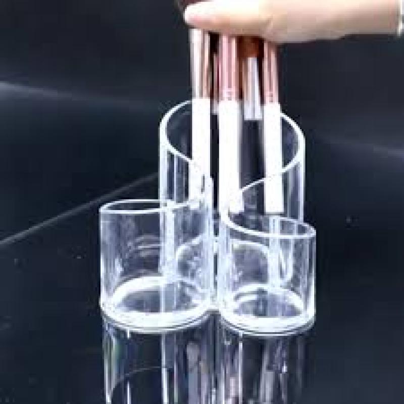 Clear Acrylic Makeup Organizer Tray Cosmetic Display Case Storag Box