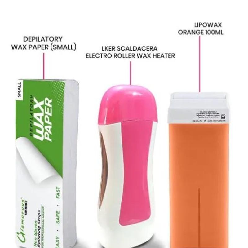 3 in 1 Wax Depilatory Refill Machine With Roller Wax And Depilatory Wax Paper Universal Electric Wax Heater