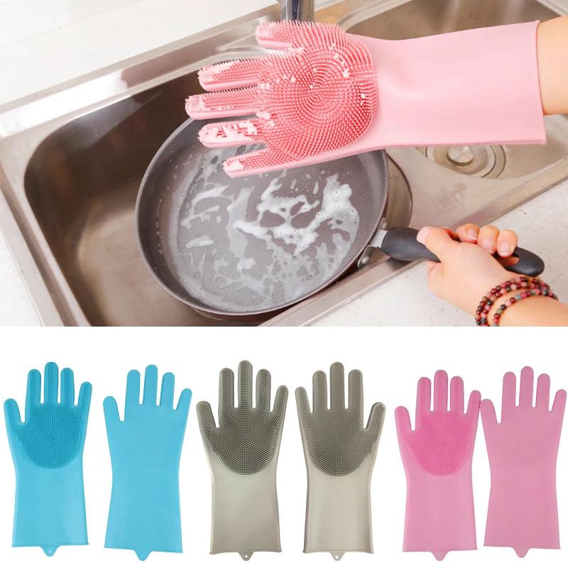 Washing Gloves Silicone  Waterproof Insulated Gloves Bathroom Kitchen and Bathroom Cleaning Car Wash Multi-purpose Gloves