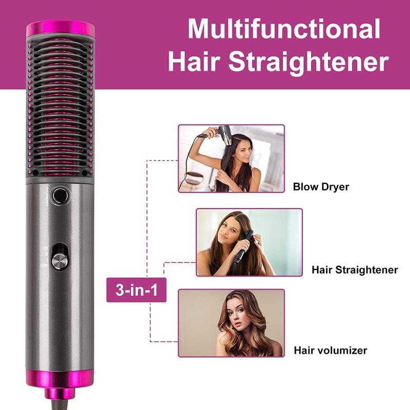 One Step Multifunctional Hot Air Comb Straight Dryer Portable Curler Straight Hair 3 In 1 Dryer Brush Styling Tool Hairdryer