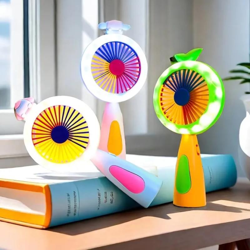 Rechargeable & Portable LED Lighting Mini Fan Electric Portable Mini Desk Fan