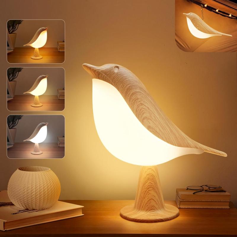 Small Desk Lamp, Bird Cordless Table Lamp With 3 Color Temperature Dimmer And Touch Sensor - Rechargeable Battery Night Light For Kids, Bedroom