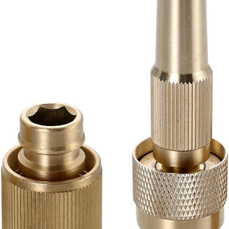 Brass Nozzle Water Spray Gun Jet Hose Nozzles Pipe High Pressure For Car,Bike,Window Cleaning Sprayer And Plants Gardening Washing (Without Pipe) Golden