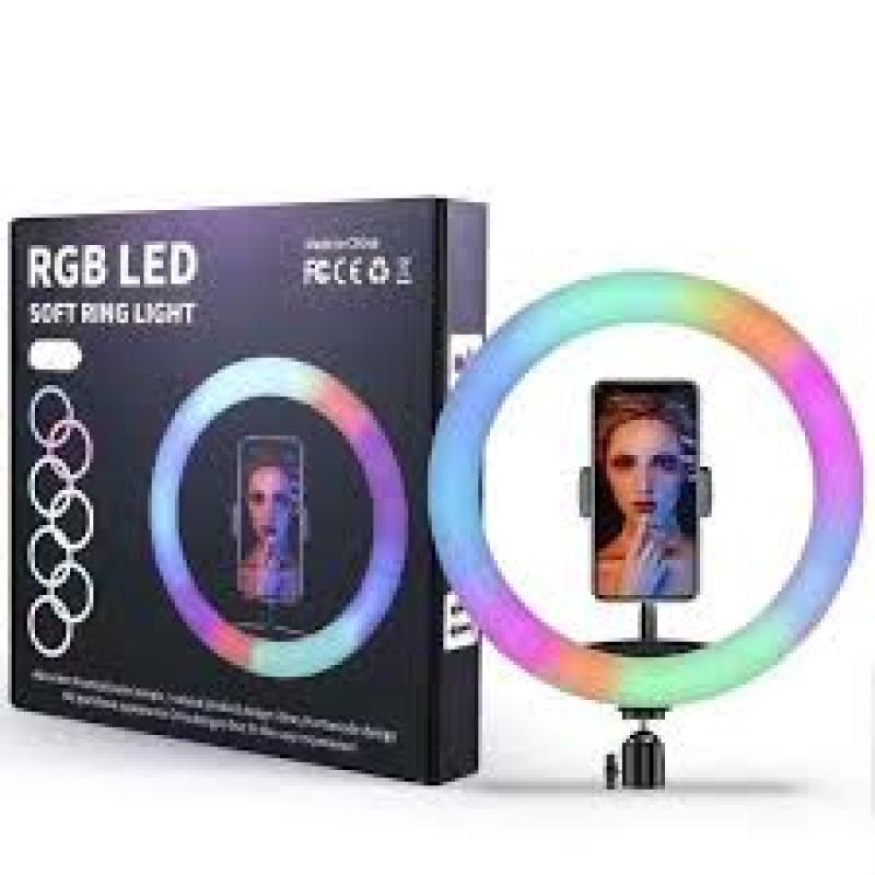 MJ26 | RGB LED Ring Light | 26cm light with Phone Clip wall Phone Video Beauty