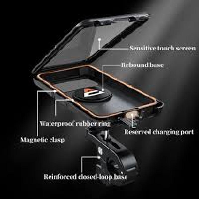 Acrunu Motorcycle Phone Holder MTB Waterproof Cell Phone Holder Bike Phone Holder Rotation Electric Scooter Holder