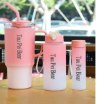 3pcs Gradient Water Bottles Set Portable Large Gradient Color Straw Sports Tumblers Perfect For Outdoor Fitness Family Camping Parties School Supplies And Perfect Birthdays