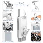 8In1 Computer Keyboard Cleaner Brush Kit Earphone Cleaning Pen for Headset Phone Cleaning Tools Black