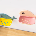 Fish Shape Soap Box Bathroom Drain Soap Holder Rack Self Adhesive Wall Mounted Soap Tray Plate Bathroom Supplies