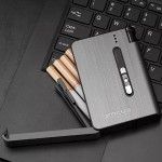 Focus Automatic Lighter Automatic Cigarettes Holder 10 Pcs Cigarette Case Portable Automatic Cigarette Holder Without Lighter Metal Cigarette Boxes Lighter Gadget For Men Multifunction Cigarette Holder