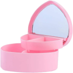 Heart Shape Cute Princess Jewellery Box for Baby Girls Makeup Box with Mirror for Girls