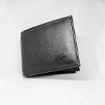 Men s Leather Wallet Textured Sleek Black