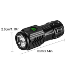 Mini Portable Outdoor Flashlight LED Flashlights Plastic Body High Lumens Three Eyed Rechargeable Lightning For Outdoor
