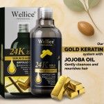 Original wellice 24k Gold Keratin Serum Shampoo. Brillient Fragrance. Smooth The hair. Deep Cleanse. Anti Hair Loss. Anti Frizz