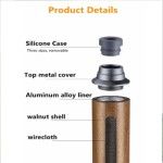 Portable Pocket Ashtrays Outdoor Fireproof Cigarette Cover Mini Walnut Smoking Accessories Ash Tray for Car Travel Ashtray