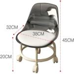 Rotatable Transparent Heavy Duty Chair with Wheels – 360° Swivel Office Chair for Home Study and Workspace Durable and Modern Chair for Adults and Kids Acrylic Transparent Chair with Wheels