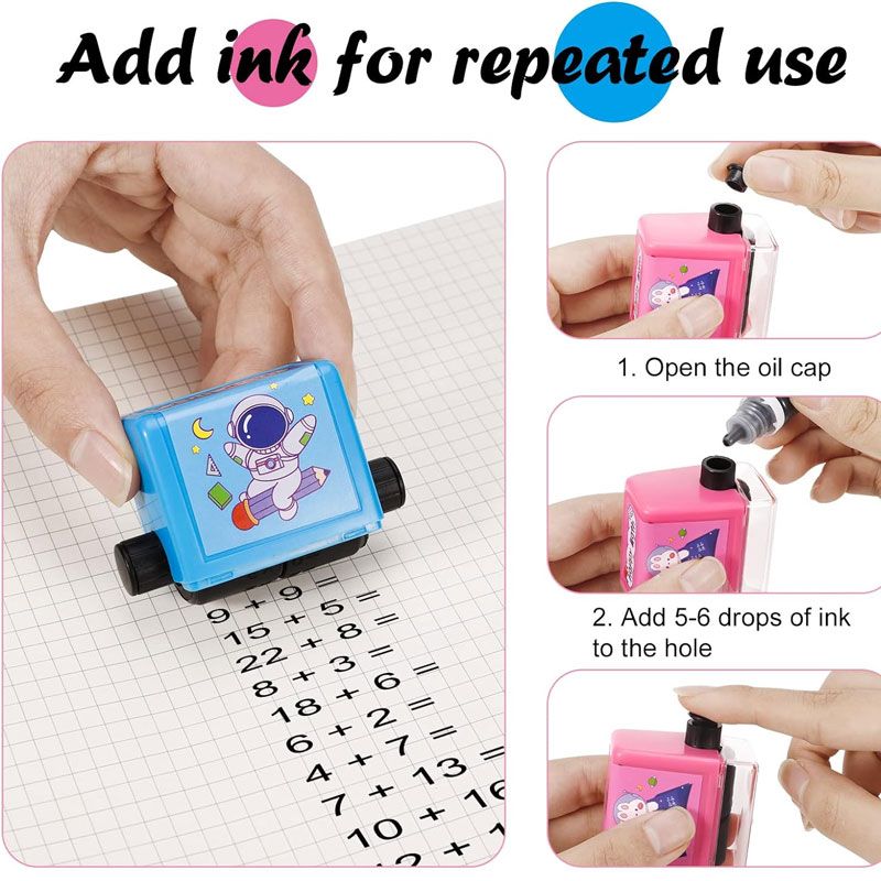 Teaching Stamp 2 In 1 Fill In The Blank Roller Reusable Math Roller Stamp Design Digital Stamp Within 100 Math Practice