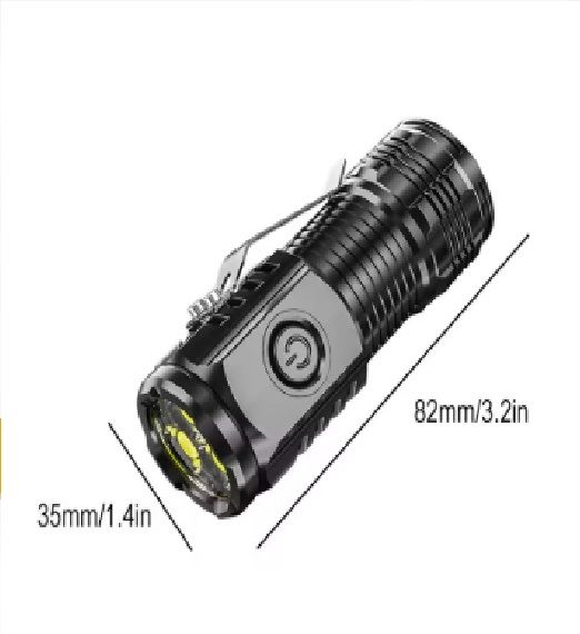 Three Eye Mini Flashlight Portable Outdoor LED Flashlights High Lumens Three Eyed Rechargeable Long Range For Outdoor